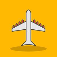 Airplane Filled Shadow Icon vector