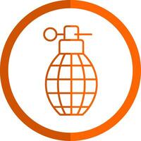 Grenade Line Orange Circle Icon vector