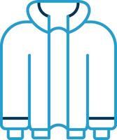 Jacket Line Blue Two Color Icon vector