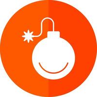 Bomb Glyph Red Circle Icon vector