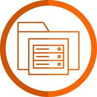 Document Line Orange Circle Icon vector
