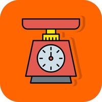 Weight Scale Filled Orange background Icon vector