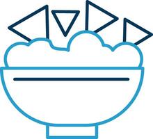 Nachos Line Blue Two Color Icon vector