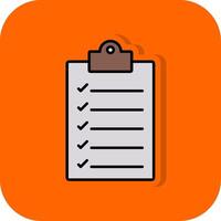 Clipboard Filled Orange background Icon vector