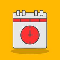 Deadline Filled Shadow Icon vector