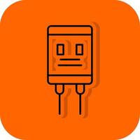 Capacitor Filled Orange background Icon vector