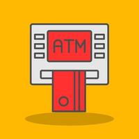 Atm Machine Filled Shadow Icon vector