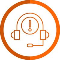 Help Line Orange Circle Icon vector