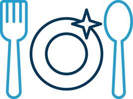 Crockery Line Blue Two Color Icon vector