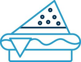 Sandwich Line Blue Two Color Icon vector