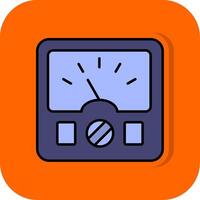 Ammeter Filled Orange background Icon vector