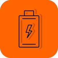 Battery Filled Orange background Icon vector