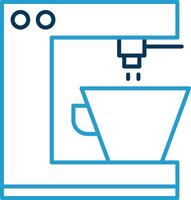 Coffee Machine Line Blue Two Color Icon vector