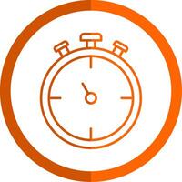 Stopwatch Line Orange Circle Icon vector