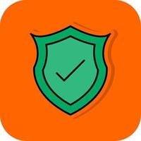 Protect Filled Orange background Icon vector