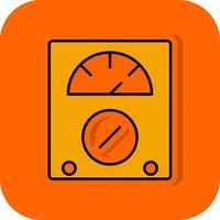 Voltmeter Filled Orange background Icon vector