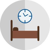 cama hora plano escala icono vector