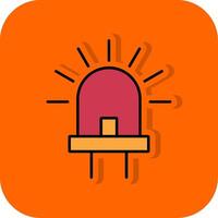 Led Filled Orange background Icon vector