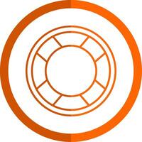 Lifebuoy Line Orange Circle Icon vector
