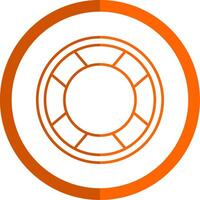 Lifebuoy Line Orange Circle Icon vector