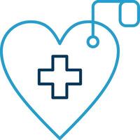 Cardiology Line Blue Two Color Icon vector