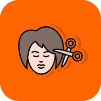 mujer pelo lleno naranja antecedentes icono vector