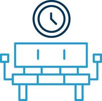 Waiting Room Line Blue Two Color Icon vector