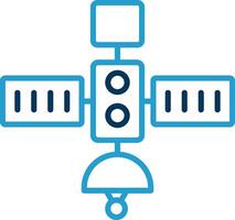 Satellite Line Blue Two Color Icon vector