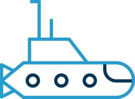 Submarine Line Blue Two Color Icon vector