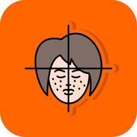 Face Treatment Filled Orange background Icon vector