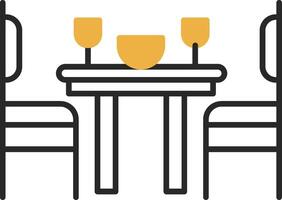Dining Room Skined Filled Icon vector