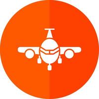 Airplane Glyph Red Circle Icon vector