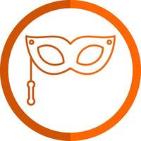 Eye Mask Line Orange Circle Icon vector