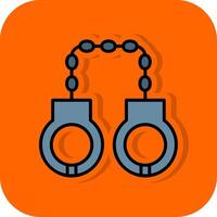 Handcuffs Filled Orange background Icon vector