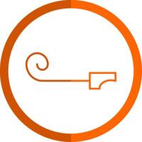 Party Blower Line Orange Circle Icon vector