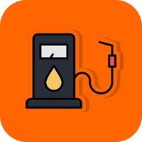 Gas Pump Filled Orange background Icon vector