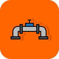 Pipe Filled Orange background Icon vector