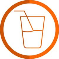 Fresco jugo línea naranja circulo icono vector