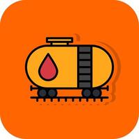 Oil Tank Filled Orange background Icon vector