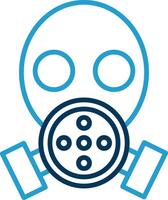 Gas Mask Line Blue Two Color Icon vector