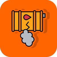 Oil Leak Filled Orange background Icon vector