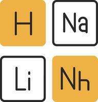 Periodic Table Skined Filled Icon vector