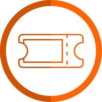 Ticket Line Orange Circle Icon vector