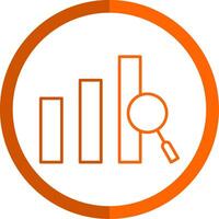 Chart Line Orange Circle Icon vector