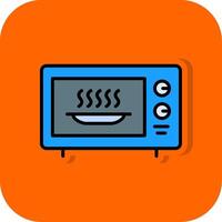 Microwave Filled Orange background Icon vector