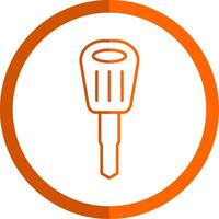 Car Key Line Orange Circle Icon vector