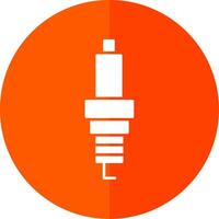 Spark Plug Glyph Red Circle Icon vector