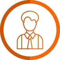 Person Line Orange Circle Icon vector