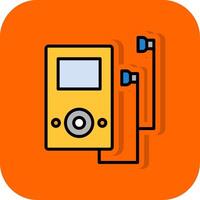 Music Player Filled Orange background Icon vector