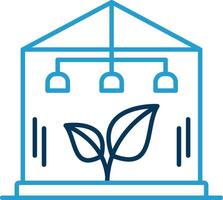 Greenhouse Line Blue Two Color Icon vector